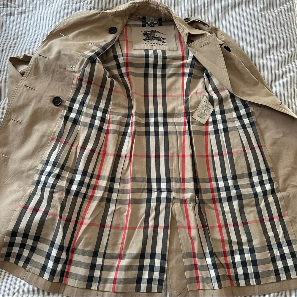 Burberry cotton gabardine long trench coat US 0 - Picture 5 of 15